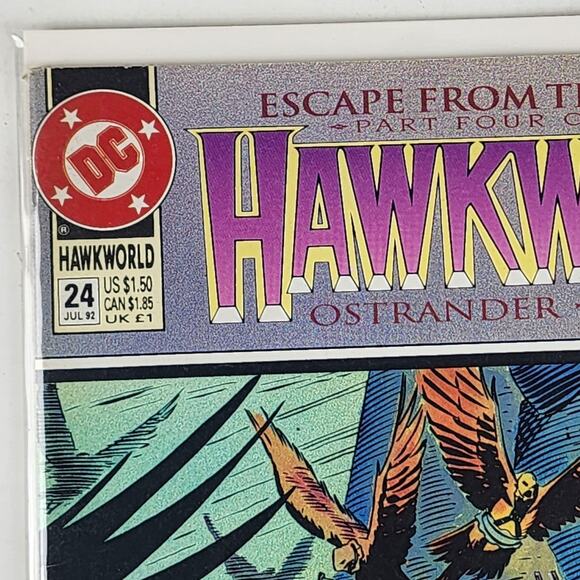 Vintage 1992 Hawkworld Escape from Thanagar #24 DC Comic Book Part 4 of 5 - Picture 2 of 11